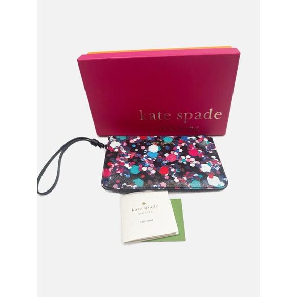 Kate Spade NWB Confetti Dot Wristlet with Box & Cards - Picture 1 of 4
